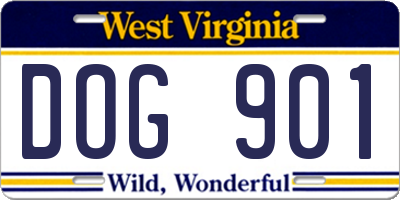 WV license plate DOG901