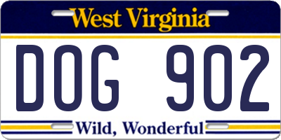 WV license plate DOG902