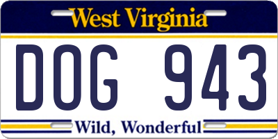WV license plate DOG943