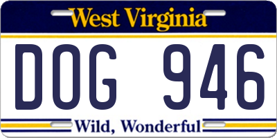 WV license plate DOG946