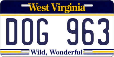 WV license plate DOG963