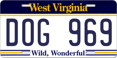 WV license plate DOG969