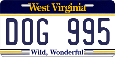 WV license plate DOG995