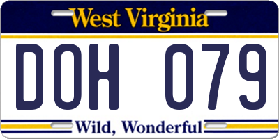 WV license plate DOH079