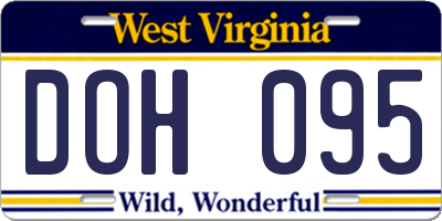 WV license plate DOH095