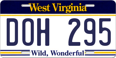 WV license plate DOH295