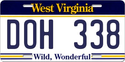WV license plate DOH338