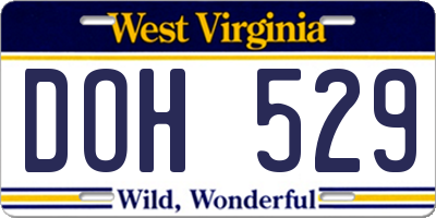 WV license plate DOH529