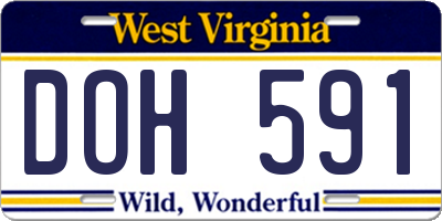 WV license plate DOH591