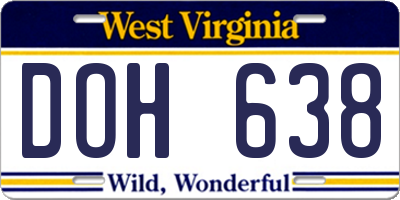 WV license plate DOH638