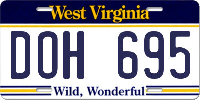 WV license plate DOH695