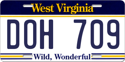 WV license plate DOH709