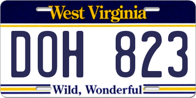 WV license plate DOH823