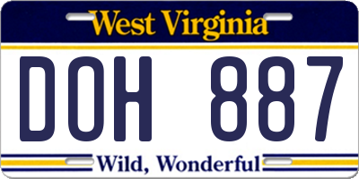 WV license plate DOH887