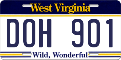 WV license plate DOH901