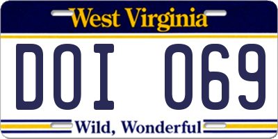 WV license plate DOI069