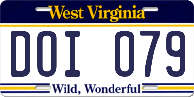 WV license plate DOI079