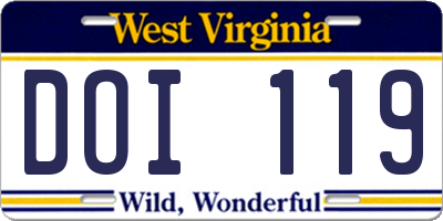 WV license plate DOI119