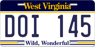 WV license plate DOI145