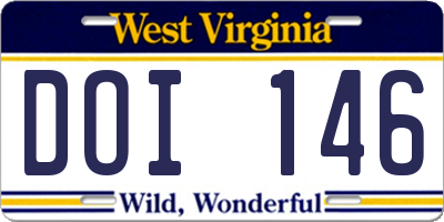 WV license plate DOI146