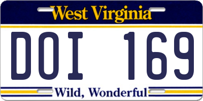 WV license plate DOI169