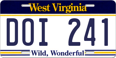 WV license plate DOI241