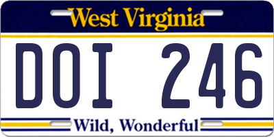 WV license plate DOI246