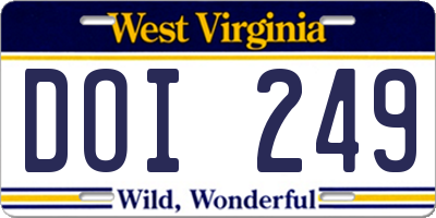 WV license plate DOI249