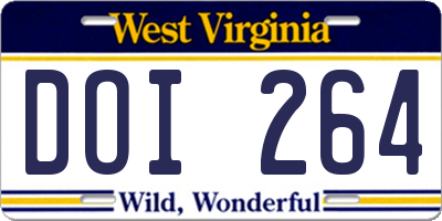 WV license plate DOI264