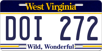 WV license plate DOI272