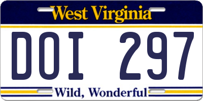 WV license plate DOI297