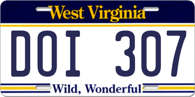 WV license plate DOI307