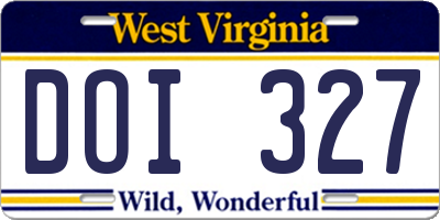 WV license plate DOI327