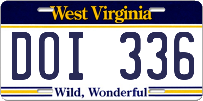 WV license plate DOI336