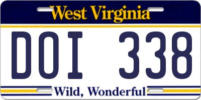 WV license plate DOI338