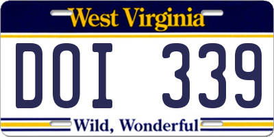 WV license plate DOI339