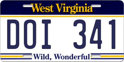 WV license plate DOI341