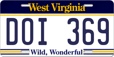 WV license plate DOI369