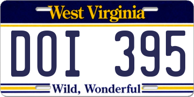 WV license plate DOI395