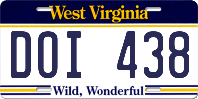 WV license plate DOI438