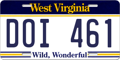 WV license plate DOI461