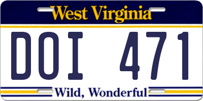 WV license plate DOI471