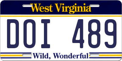 WV license plate DOI489