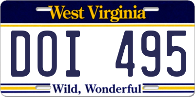 WV license plate DOI495