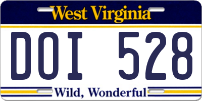 WV license plate DOI528