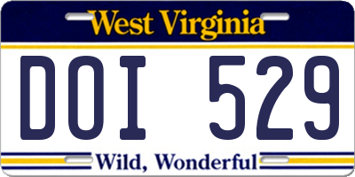 WV license plate DOI529
