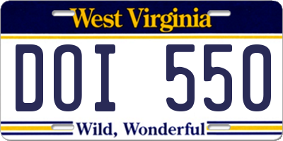WV license plate DOI550