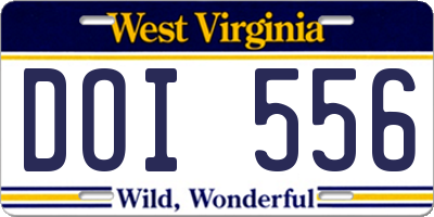 WV license plate DOI556