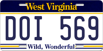 WV license plate DOI569