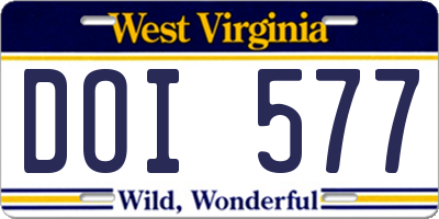 WV license plate DOI577